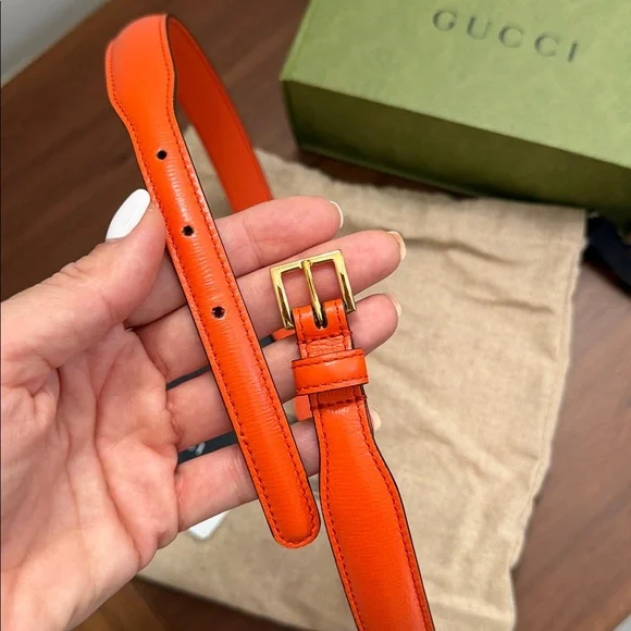 Gucci Bold Orange Leather belt